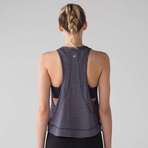 Lululemon Pace Perfect Tank top Heathered Midnight Navy flowy tee workout scoop